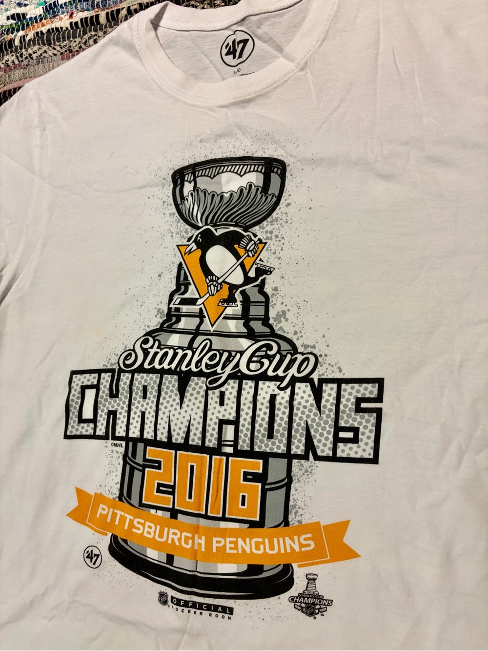 Pittsburgh Penguins NHL Hockey 2016 Stanley Cup Champs T Shirt Large 47 Official